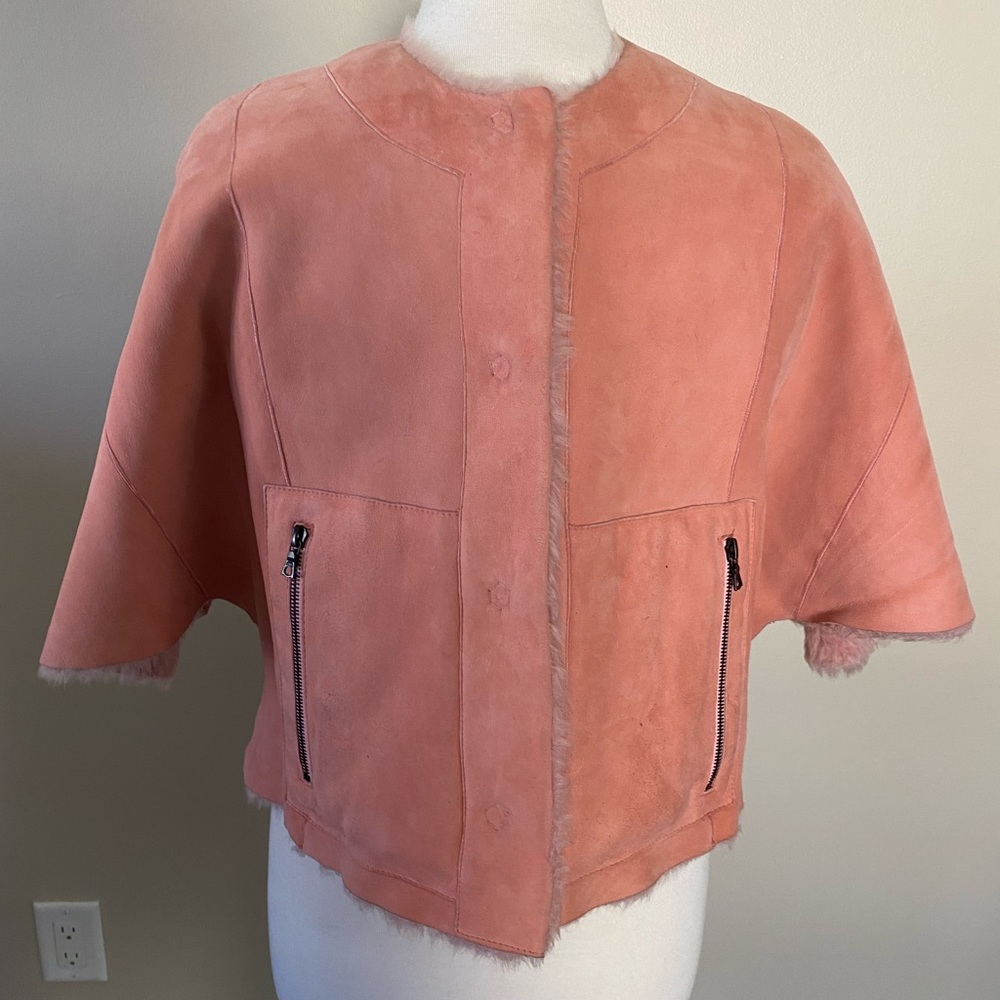 Drome real sheep fur jacket short sleeves size S Reversible